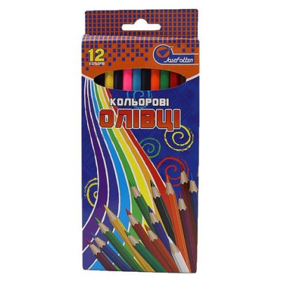 Олівці кольорові "JO" 12 кол. /7303Q_12/ "Веселка", у картоні (1/12/240)