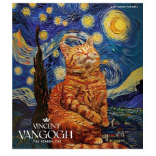 Зошит уч. "Школярик" 60арк.# /3430K/ "Cats in art" УФ-лак (дівчинка) (10/80)