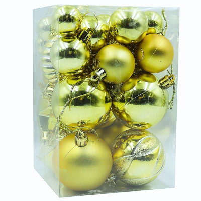 Набір новорічних кульок "JO" /DSCN1381/ "Gold" 30шт. (1/60)