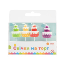 Набір свічок для торту "Maxi" /MX629149/ "Cakes" 4 шт. (1/24)