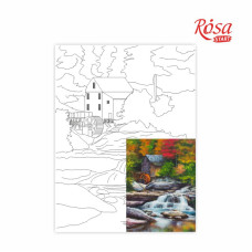 Картина на картоні з контуром "ROSA START" 30*40 Пейзаж №26 /993/ БЕЗ ФАРБ 