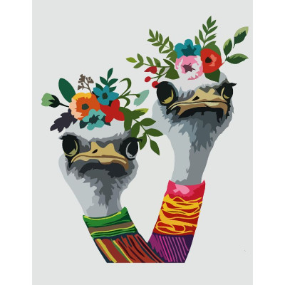 STOCK Картина за номерами „Страуси у вінку“, 35*45см /N00013209/ RS