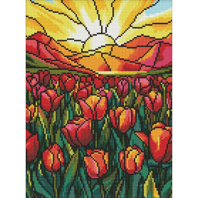 Алмазна мозаїка "Ідейка" /AMO8066/ "Поле тюльпанів" 30*40см