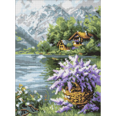 Алмазна мозаїка "Ідейка" /AMO8098/ "Бузковий кошик" 30*40см