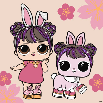 Картина за номерами "Ідейка" /KHO1105/ "LOL Surprise! Chinese New Year Doll & Pet" 40*40см