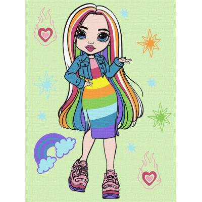 Картина за номерами "Ідейка" /KHO1236/ "Rainbow High Amaya Raine" 30*40см