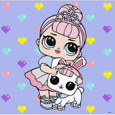 Картина за номерами "Ідейка" /KHO6289/ "LOL Surprise! TroopSurprise Crystal Queen With Crystal Bunny" 40*40 см