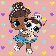 Картина за номерами "Ідейка" /KHO6291/ "LOL Surprise! TroopSurprise Miss Baby With Miss Puppy" 40*40 см