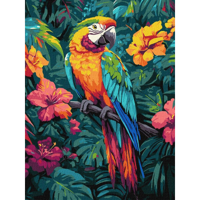 Картина за номерами "Ідейка" /KHO6675/ "Тропічний птах" 30*40см