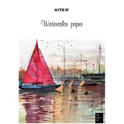 Папір для акварелі "Kite" /K23-268/ А3/10 арк. 200г/м2 (1/50)