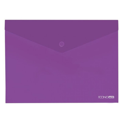 Папка-конверт на кнопці В5 "ECONOMIX" /E31302-12/ 180 мкм, фактура "глянець", фіолетова (12/180)