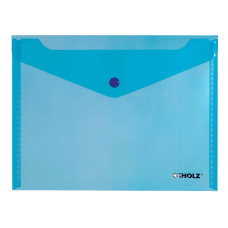 Папка-конверт на кнопці А4 "SCHOLZ" /03500/ проз. Синя (12/240)