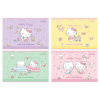 Зошит для малювання А4/12арк. "Kite" /HK25-241-1/ скоба, софт тач + УФ лак, Hello Kitty (20/160)