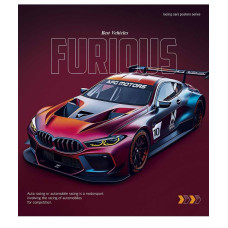 Зошит уч. "Школярик" 48арк.# /3572K/ "Cars posters" УФ-лак (хлопчик) (10/100)
