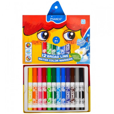 Фломастери "Marco Super Washable" 12 кол. /1632-12СВ/ Jumbo (1/12/48)