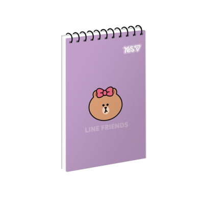 Блокнот А7/80 спіраль "YES" /152514/ "Line Frinds: Be Cute" (1/336)