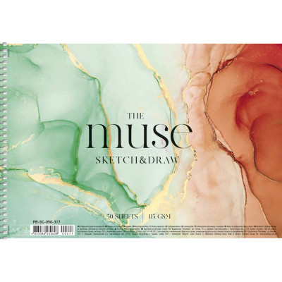 Скетчбук А4/50арк. "MUSE" /PB-SC-050-317/ картон, пруж.бок, 115г/м2 (1/36)