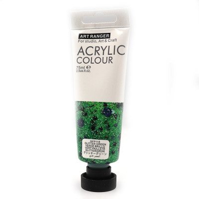 АКРИЛ "Art rangers" /GFP118/ Glitter Green 75мл, пл. туба (1/6)