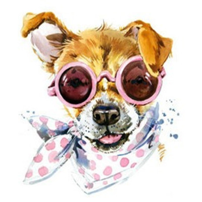 Алмазна мозаїка "Go to art" /189797/ "Dog fashion"  21*25см на картоні 5D