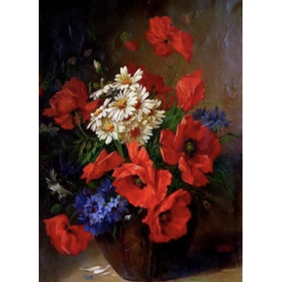 Алмазна мозаїка "Go to art" /189733/ "Букет маків" 20*30см на підрамнику