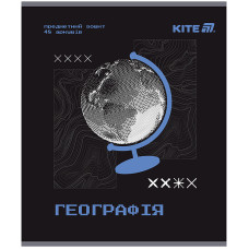 Зошит уч. "Kite" 48арк.# /K25-240-5/ ПРЕДМЕТКА гібр лак+УФ, Tehno, географія (10/200)