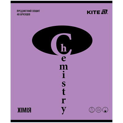 Зошит уч. "Kite" 48арк.# /K25-240-16/ ПРЕДМЕТКА софт тач+УФ, Bright, хімія (10/200)