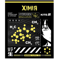 Зошит уч. "Kite" 48арк.# /K25-240-26/ ПРЕДМЕТКА софт тач+УФ, Cyber, хімія (10/200)