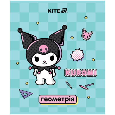 Зошит уч. "Kite" 48арк.# /HK25-240-1/ ПРЕДМЕТКА софт тач+УФ, Kuromi Куромі, геометрія (10/200)