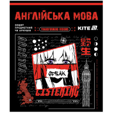 Зошит уч. "Kite" 48арк.== /K25-240-28/ ПРЕДМЕТКА софт тач+УФ, Cyber, англійська мова (10/200)