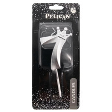 Свічка для торту "Pelican" /863117/ цифра 3D з короною "7", срібло 6см (1/12)