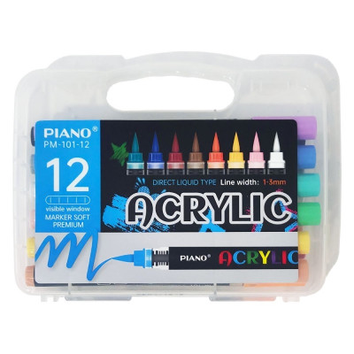 Набір маркерів 12кол. "PIANO" /PM-101-12/ Acrylic м'який наконечник(1/30)