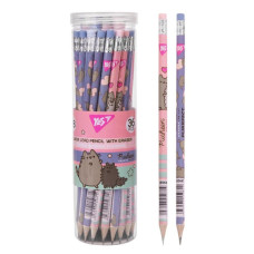Олівець пр."Yes" /280687/ "Pusheen" круглий з гумкою 36шт/туба (36/540/2160)