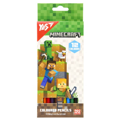 Олівці кольорові "Yes" 12 кол. /290760/ "Minecraft" (1/12/240)