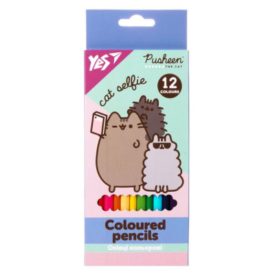 Олівці кольорові "Yes" 12 кол. /290761/ "Pusheen" (1/12/240)