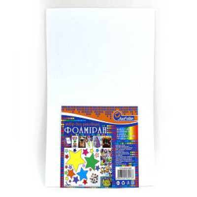 Флексика(фоаміран) "JO" /17GLKA4-046/ EVA 1,7mm A4 GLITTER з клеєм "Білий" 10шт/уп (1/96)