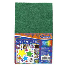 Флексика(фоаміран) "JO" /17GLKA4-018/ EVA 1,7mm A4 GLITTER з клеєм "Зелений" 10шт/уп (1/96)