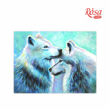 Картина на картоні з контуром "ROSA START" 30*40 Тварини № 5 "Вовки" /539/ БЕЗ ФАРБ