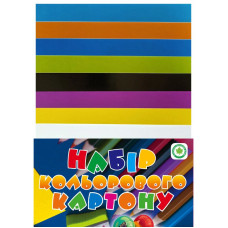 Картон кольоровий "Лунапак" 9кольорів 8+1 райдужний А4 "Зебра"  (25)