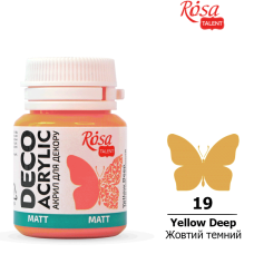 АКРИЛ для декору "ROSA TALENT" /19/ Жовтий темний, матовий 20 мл (1/140)