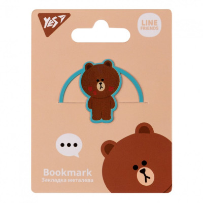 Закладка металева "YES" /707832/ Line Friends (1/20/500)