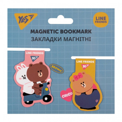 Закладка-магніт "YES" /707825/ Line Friends, 2шт в уп. (1/10/500)