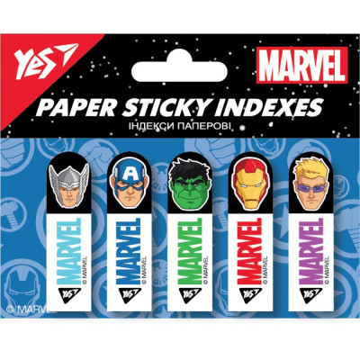 Індекс регістри "YES " /170311/ ПАПЕР. "Marvel.Avengers" 50x15мм (5диз.*20арк.) (1/24/288)