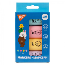 Маркер текстовий "YES" /390711/ "Line Friends", 4 шт в уп. (1/12/144)
