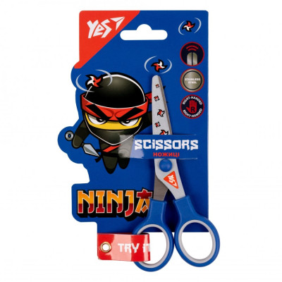 Ножиці "Yes" 13см /480427/ "Ninja" з принтом на лезі (1/12/360)