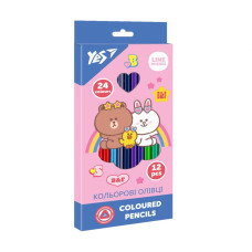 Олівці кольорові "Yes" 24 кол./12 шт /290713/ "Line Friends" двосторонні (1/12/240)