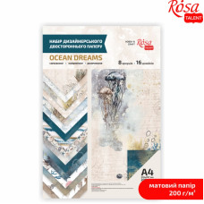 Набір паперу дизайнерського двостороннього матового "Rosa Talent" /5311167/„Ocean Dreams“ А4, 200г/м2., 8арк/уп (1)