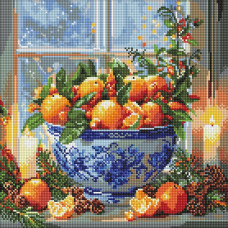 Алмазна мозаїка "Ідейка" /AMO20007/ "Цитруси у вазі" 40*40см