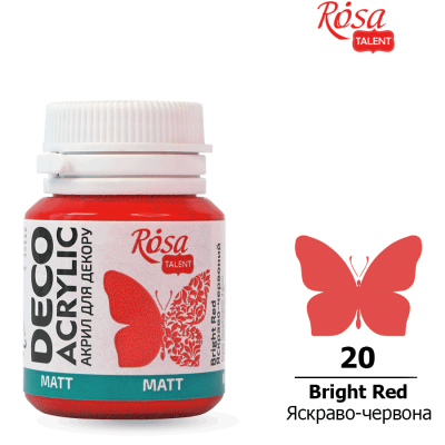 АКРИЛ для декору "ROSA TALENT" /20/ Яскраво-червоний, матовий 20 мл (1/140)