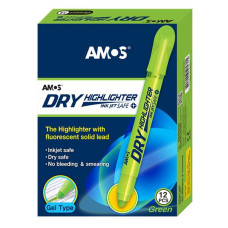 Маркер текстовий "Amos" /HLD12GR/ флуоресцентний зелений (12)