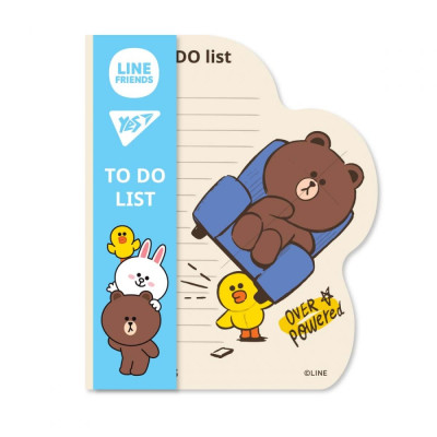 Папір з клейким шаром 16,5*20см "Yes" /170325/ Line Friends boy, планшет з магнітом, 52 арк. (1/5/100)